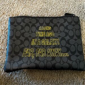 Coach Black and Yellow Clutch